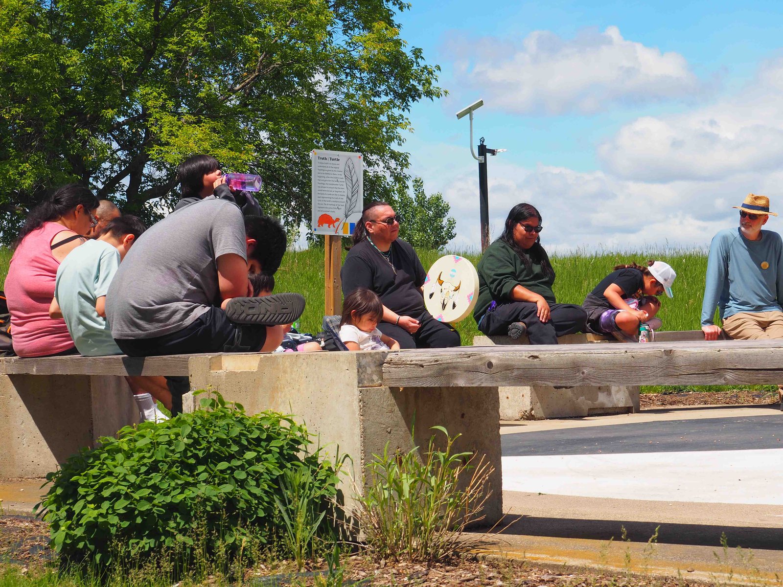 Drum teaching at Brandon Summer Solstice Gathering